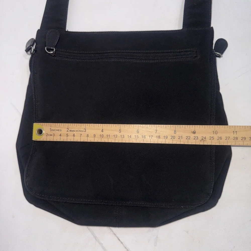 HOBO International Black Nylon Crossbody Messenger Bag Travel Purse Organizer
